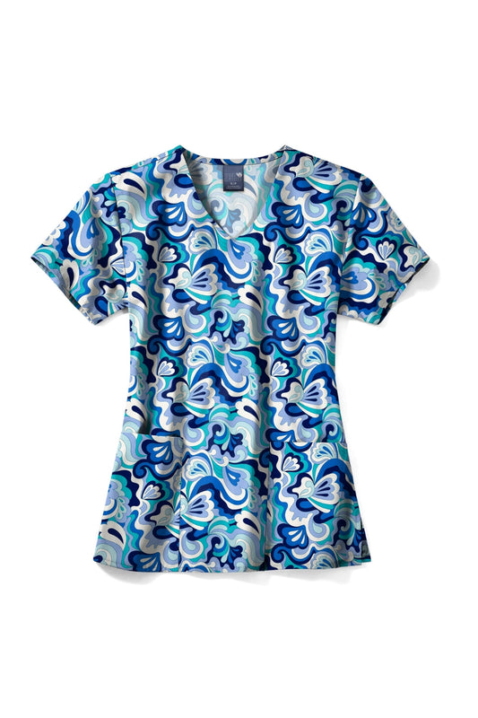 Medische blouse - Blauw veelkleurig