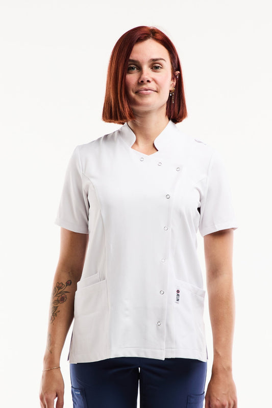 Medische damesblouse Aurelia – Stretch & ultrazacht - Wit