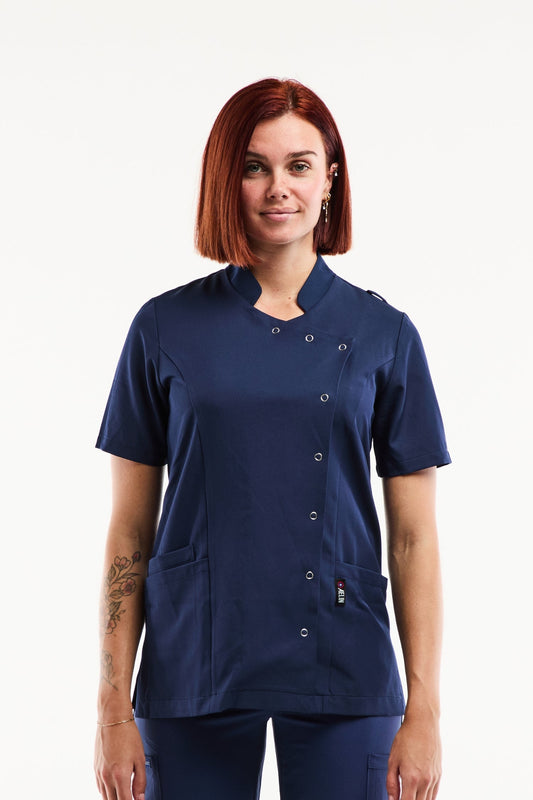Medische damesblouse Aurelia – Stretch & ultrazacht - Marineblauw