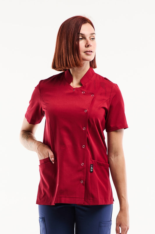 Medische damesblouse Aurelia – Stretch & ultrazacht - Bordeaux