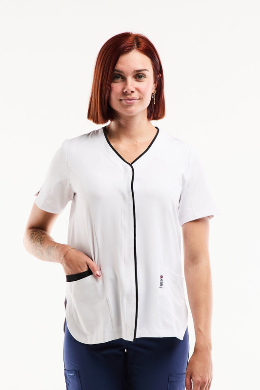 Medische damesblouse Serena – Stretch & ultrazacht - Wit