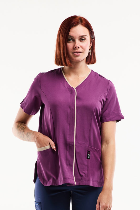Medische damesblouse Serena – Stretch & ultrazacht - Paars