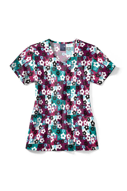 Medische blouse - Veelkleurige bloemen