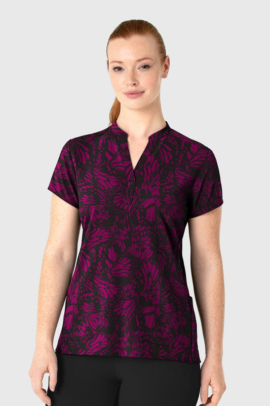 Medische blouse - Zwart en mauve