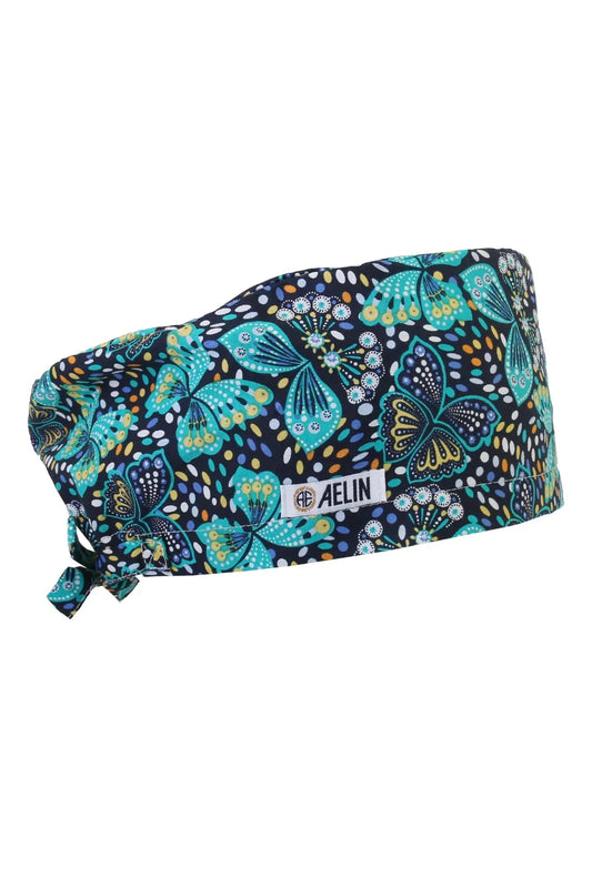 Chirurgenmuts – Marineblauw met vlinderprint – Bedekkend