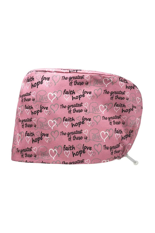 Tandartsmuts – Roze met hartjesmotief - Lang haar