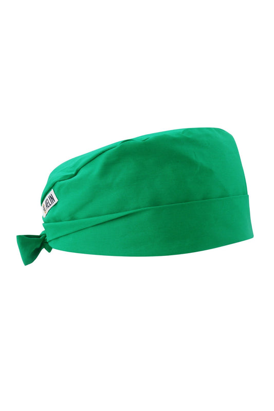 Groene medische muts van Aelin met wit logo voor tandartsen - Bedekkende medische muts