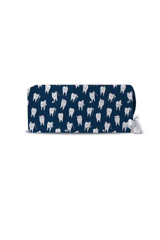 Medische muts – Marineblauw met tandmotief, uit de Art-collectie