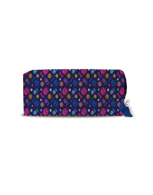 Blauw-roze etui met bloemen - Medische muts van Aelin, Art-collectie