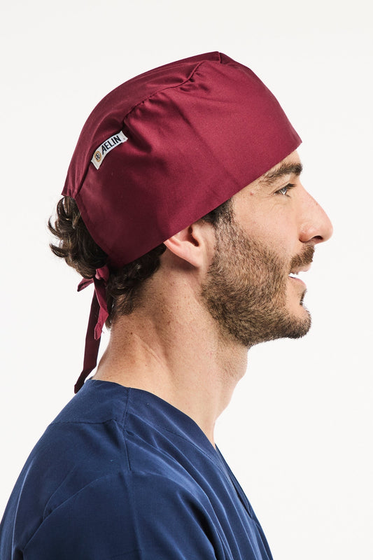 Medische muts – Bordeaux– Kort haar