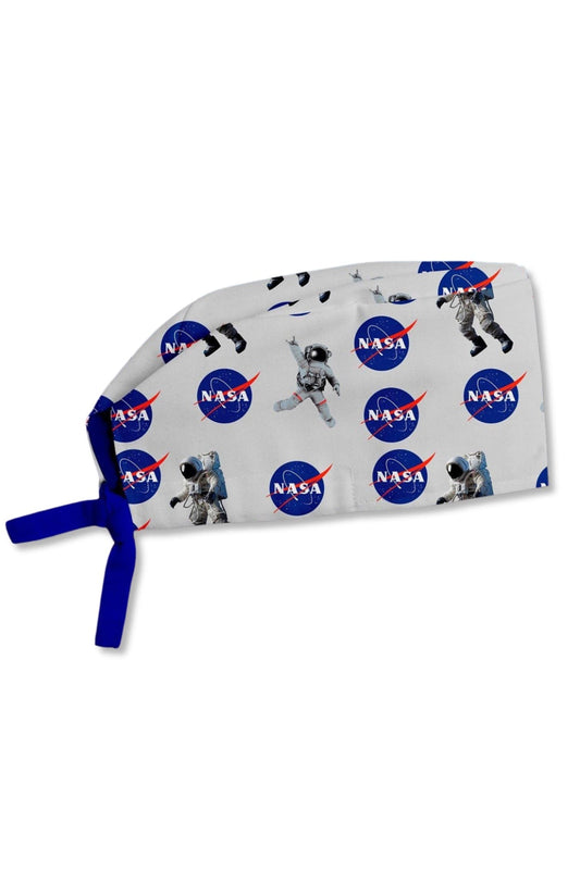 Grijze medische muts van Aelin met unieke NASA-motieven en astronautendesigns