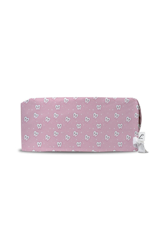 Medische muts – Roze met tandmotieven