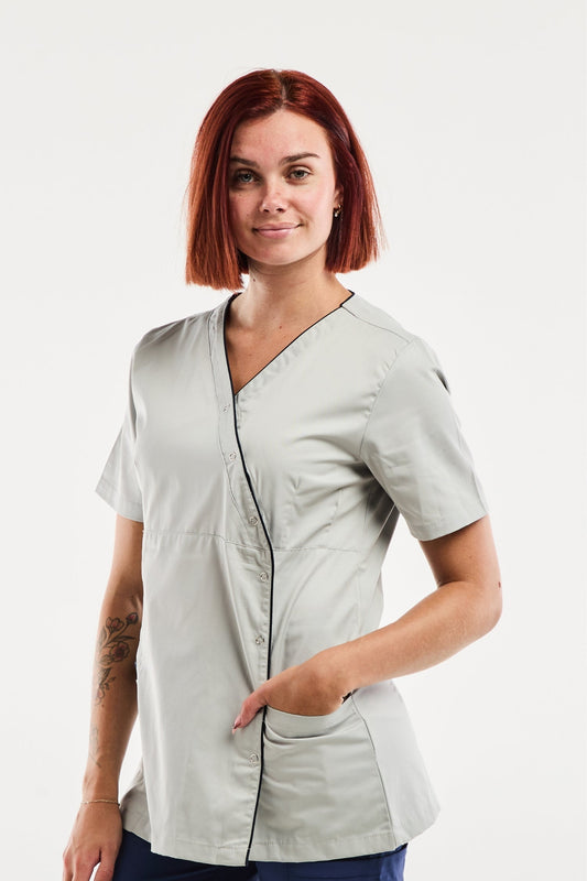 Lima - Medische blouse - Dames - Wasbaar op 75°- Lichtgrijs