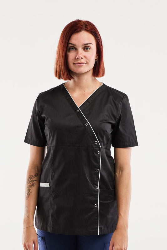 Lima - Medische blouse - Dames - Wasbaar op 75°- Zwart