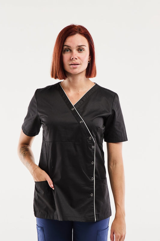 Lima - Medische blouse - Dames - Wasbaar op 75°- Zwart