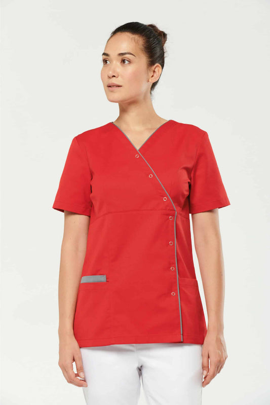 Lima - Medische blouse - Dames - Wasbaar op 75°- Rood
