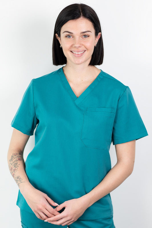 Medfit - Medische blouse - Unisex - Pauwblauw