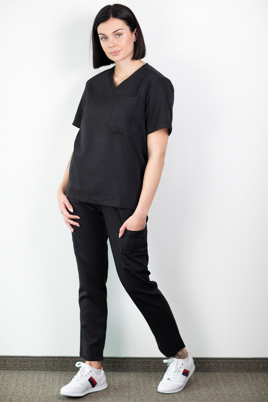 Medfit - Medische set blouse en broek - Unisex - Zwart