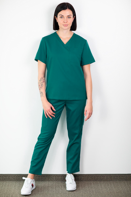 Medfit - Medische set blouse en broek - Unisex - Groen