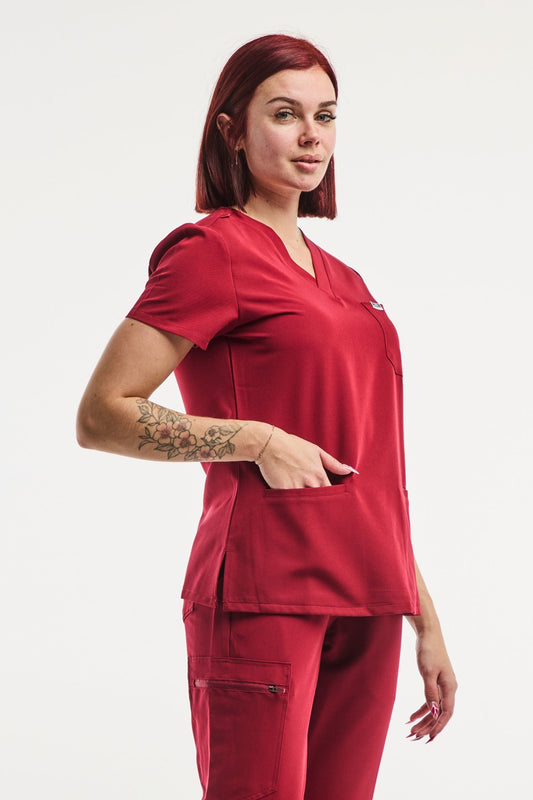 Paris - Medische stretchtuniek - Dames - Rood