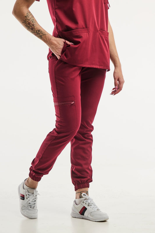 Slimfit – Medische broek – Bordeauxrood