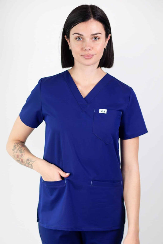 Slimfit – Medische tuniek – Koningsblauw – Dames