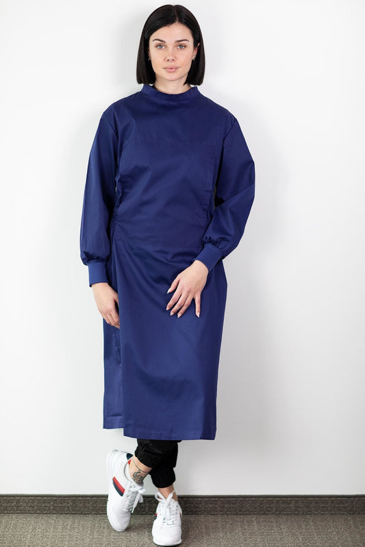 Wasbare stoffen overschort - Unisex - Marineblauw