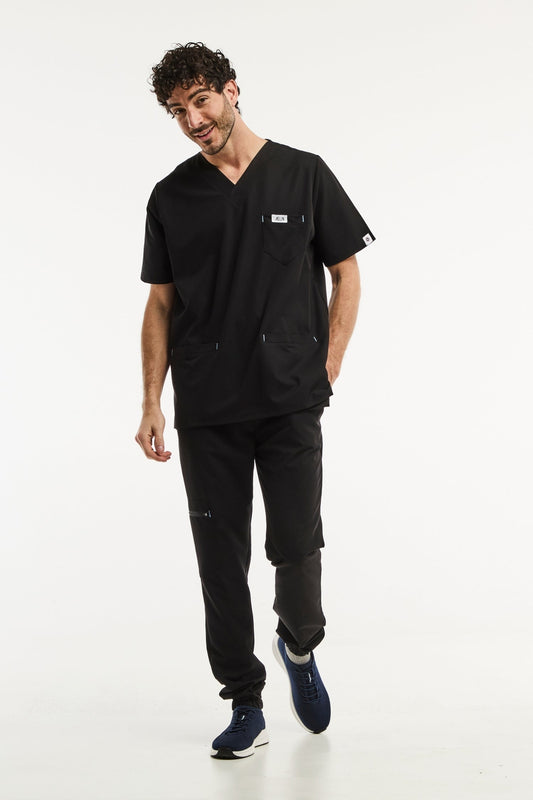 Medische set zwart, Slimfit - Heren