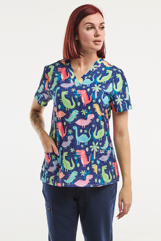 Medische stretchtuniek - Dames - Dino Pop
