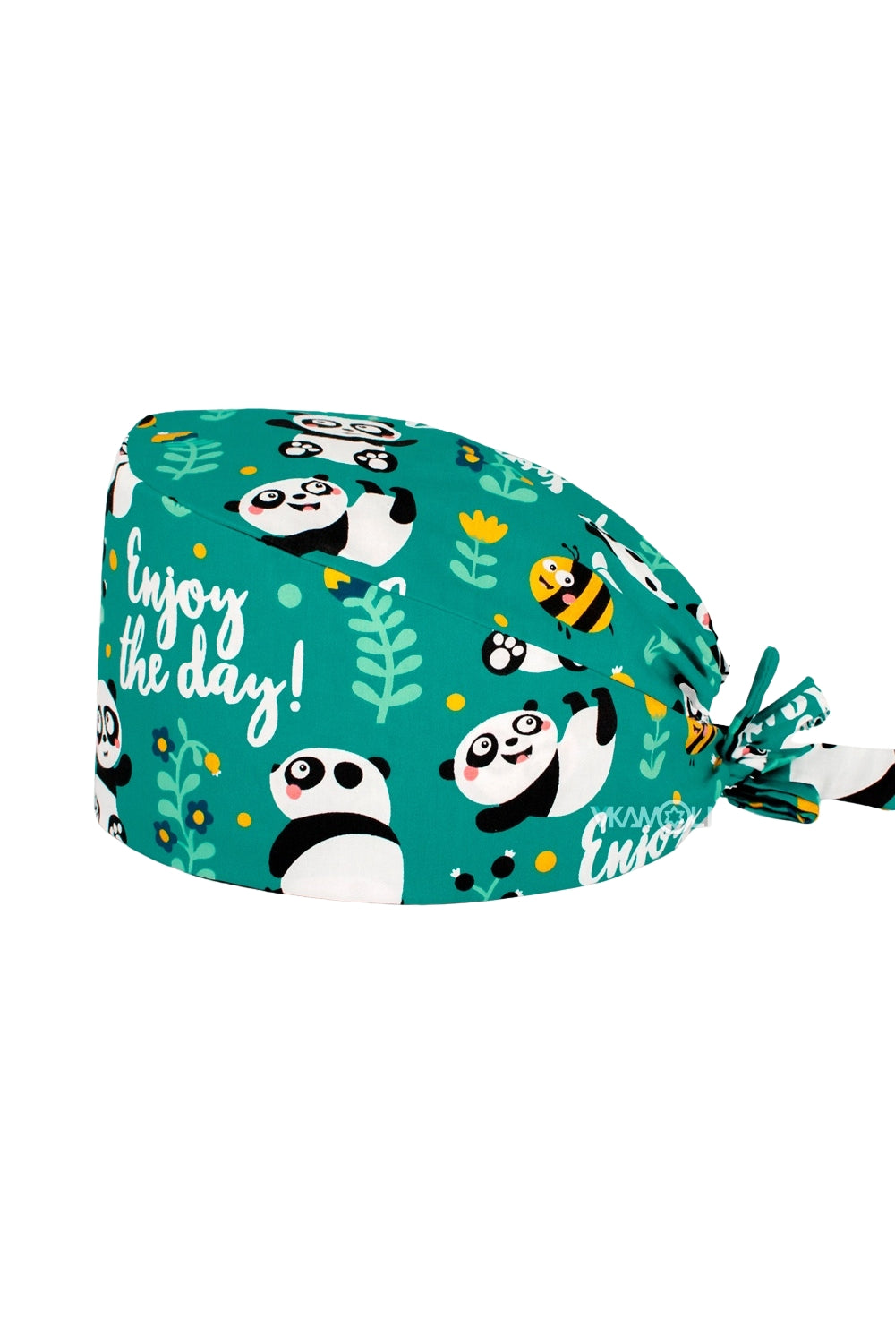 Calot de bloc tissu à motifs – Vert à motifs pandas