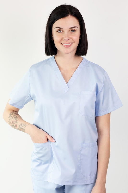 Basicfit - Medische blouse - Unisex - Hemelsblauw