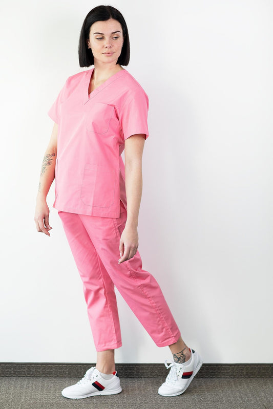 Basicfit - Medische blouse - Unisex - Roze