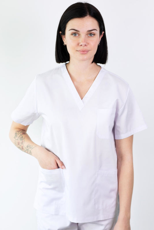 Basicfit - Medische tuniek - Unisex - Wit