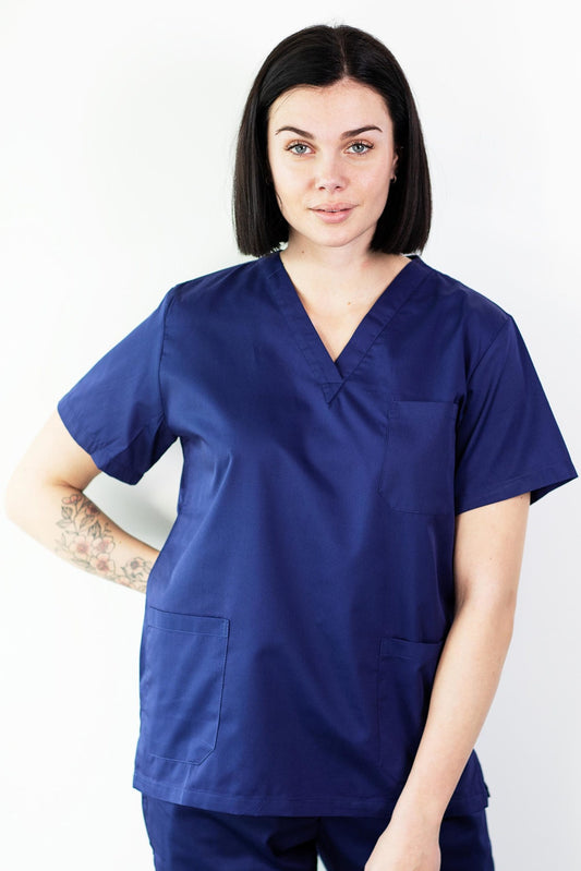 Basicfit - Medische tuniek - Unisex - Marineblauw