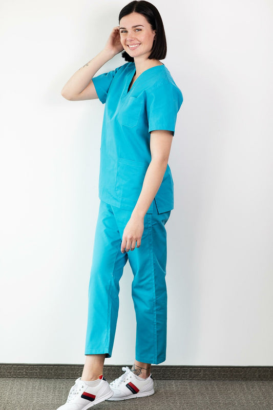 Basicfit - Medische tuniek - Unisex - Pauwblauw