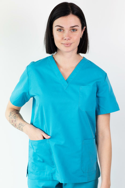 Basicfit - Medische tuniek - Unisex - Pauwblauw