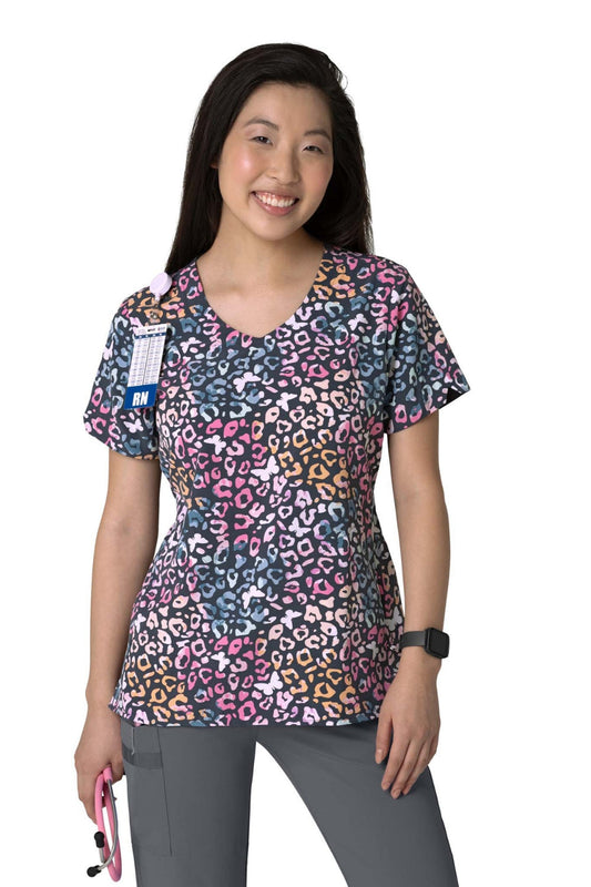 Medische blouse - Kleurrijke luipaard