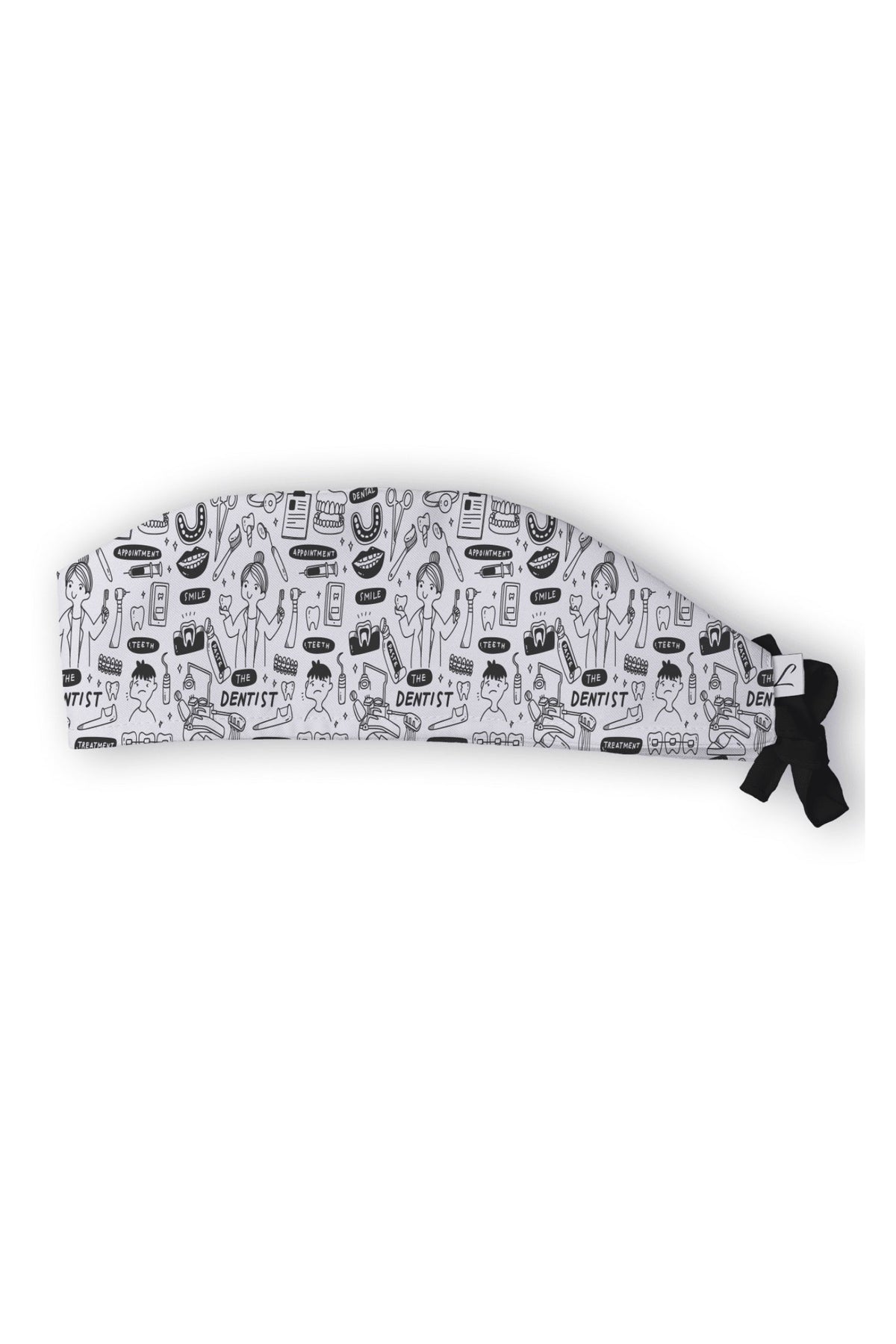 Witte medische muts van Aelin met tandmotief, Art-collectie