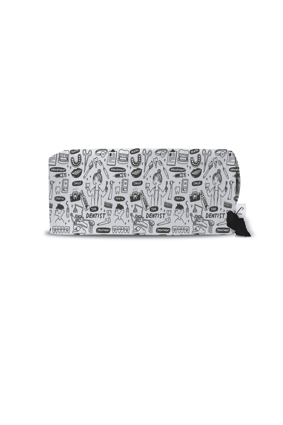 Wit etui met tekeningen van de medische muts uit de Art-collectie, OK-muts Tanden