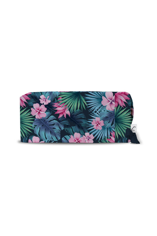 Make-uptas met unieke blad- en bloemmotieven, OK-muts – Marineblauw
