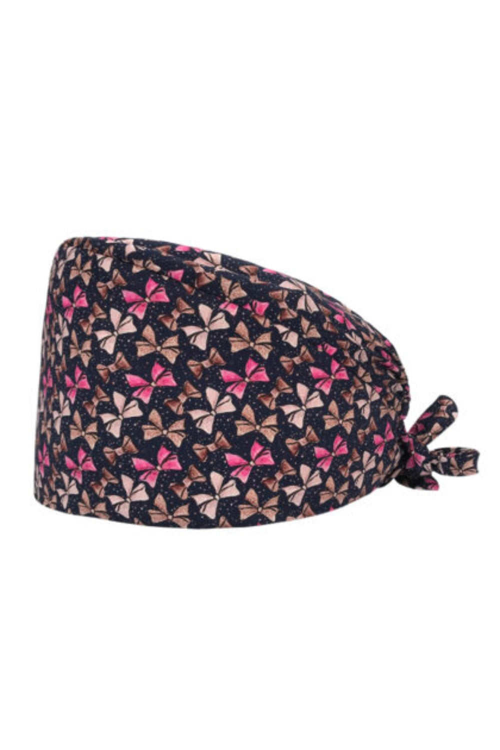 Zwarte medische muts met vlinderprint en elegante absorberende hoofdband voor comfort