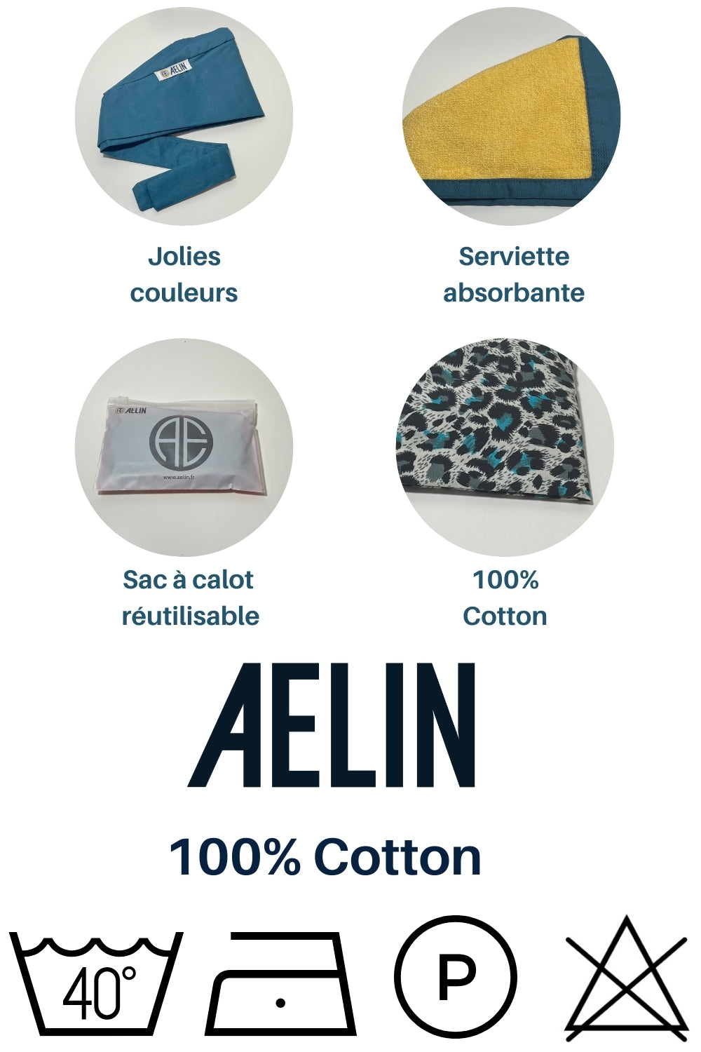 Calot médical – Multi-couleurs imprimé floral – Cheveux courts