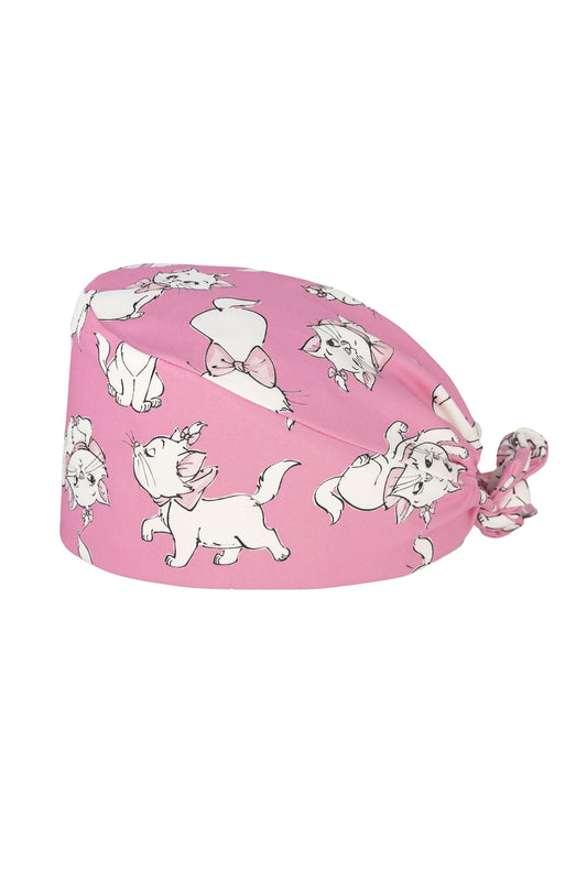 Dierenartsmuts  – Roze met kattenmotieven